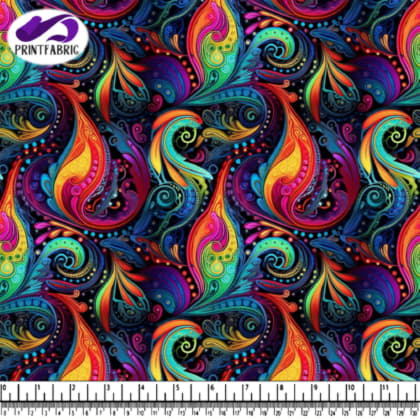 Colorful Abstract Pattern on Black Background