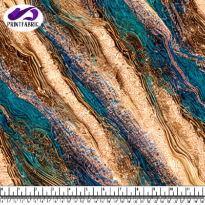 Abstract Blue, Brown, and Gold Pattern