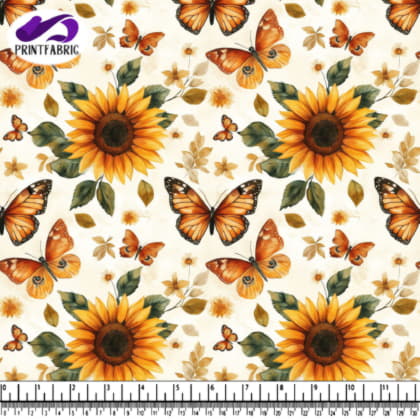 Colorful Butterflies and Sunflowers Pattern