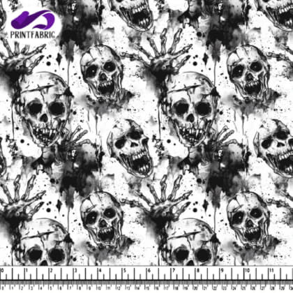 Artistic Skull Pattern in Black and White