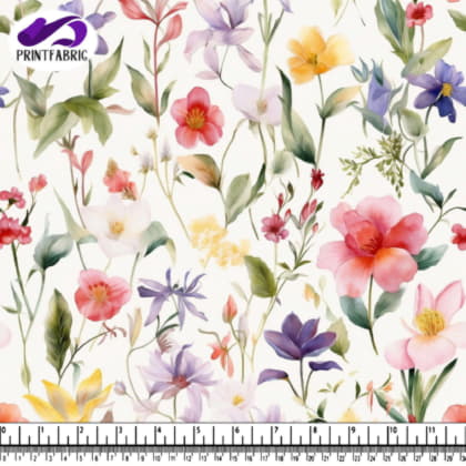 Watercolor Floral Pattern for Wallpaper and Fabric