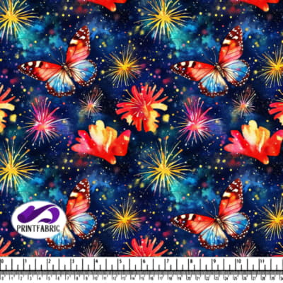 Colorful Butterfly Against Abstract Background