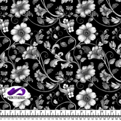 Black and White Floral