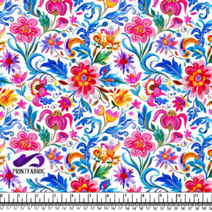 Vibrant Floral Pattern with Colorful Flowers