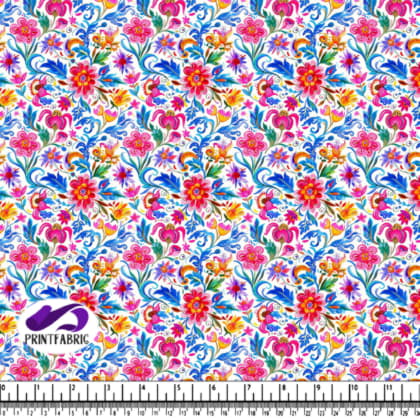 Vibrant Floral Pattern with Colorful Flowers