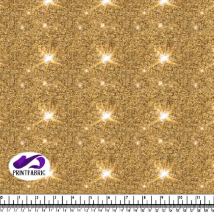 Starry Sky with Shining Stars on a Gold Background