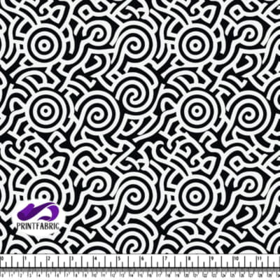 Black and White Geometric Spiral Pattern