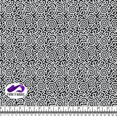 Black and White Geometric Spiral Pattern