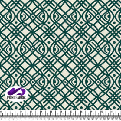 Green and White Geometric Loop Pattern for Home Decor and Interior Design