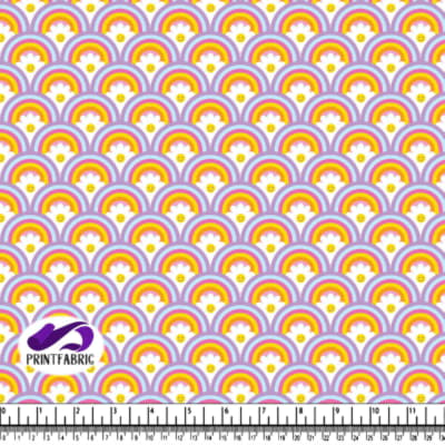 Groovy Pattern with rainbow in cool pastel colors