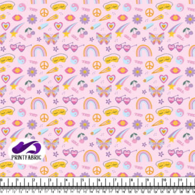 Groovy Pattern with peacelove item in cool pastel colors