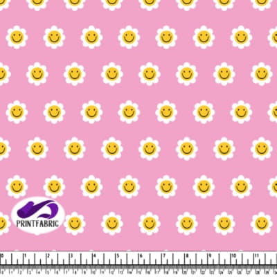 Groovy Pattern with happy sunflower in cool pastel colors
