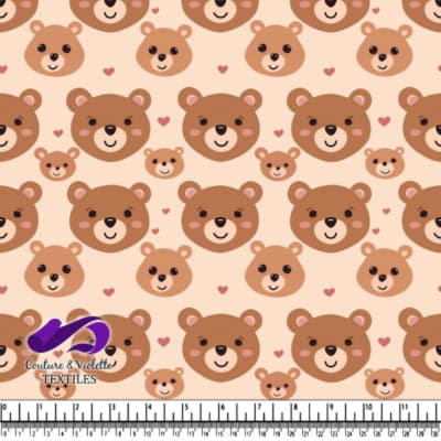 Brown Bear Pattern with Hearts