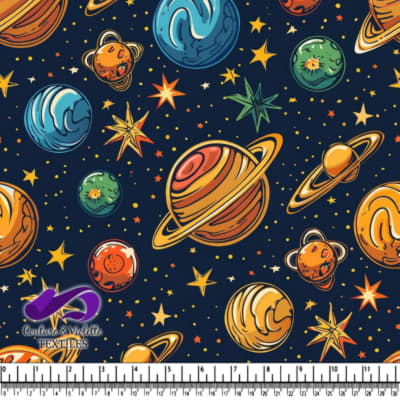 Colorful Planets and Star Pattern
