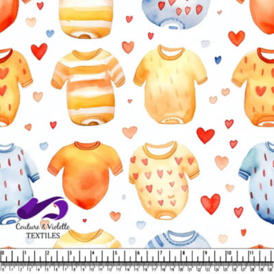 Colorful Baby Clothes Pattern with Hearts
