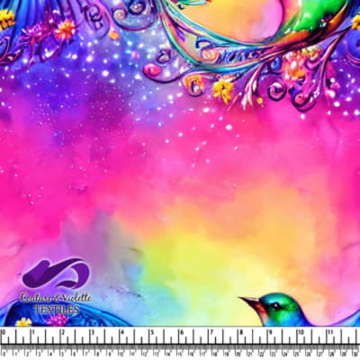 Colorful Birds and Butterflies on a Vibrant Background