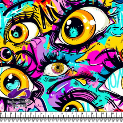 Colorful Abstract Cartoon Eyes Pattern