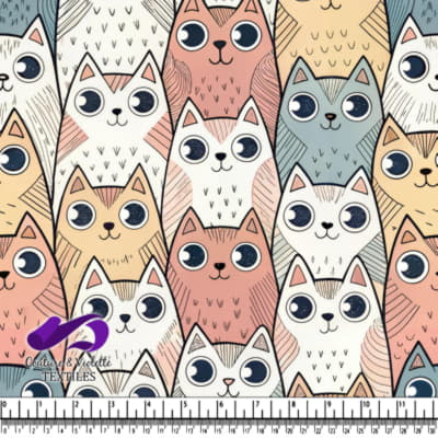 Colorful cats with large eyes