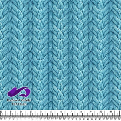 Blue fabric knitting pattern