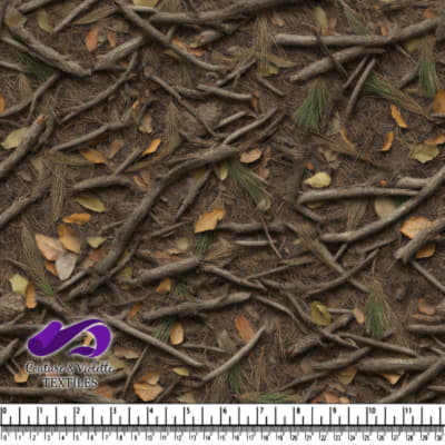 Forest floor with intertwined tree roots pine needles