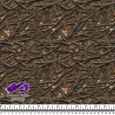 Forest floor with intertwined tree roots pine needles