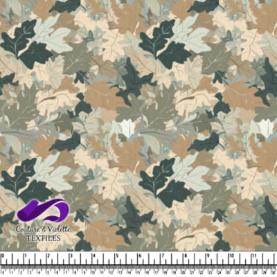 Layered oak leaves in muted earth tones