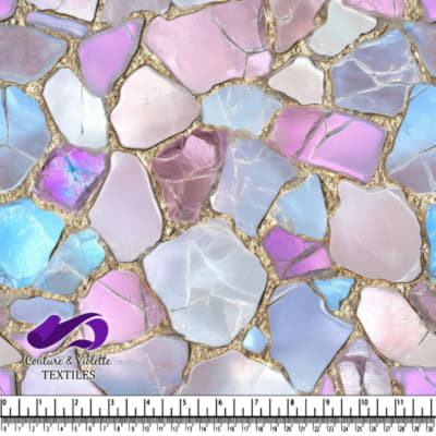 Pastel mosaic tiles pattern with shades of pink purple and blue