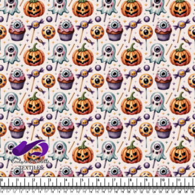 Pumpkins ghosts cupcakes and spooky candies