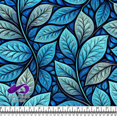 Blue and Teal Leaf Pattern Design