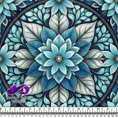 Blue and White Floral Mandala Pattern Design