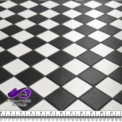 Tissu à Motif Damier Noir et Blanc