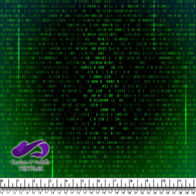 Motif de Matrice de Code Numérique sur Vert Foncé