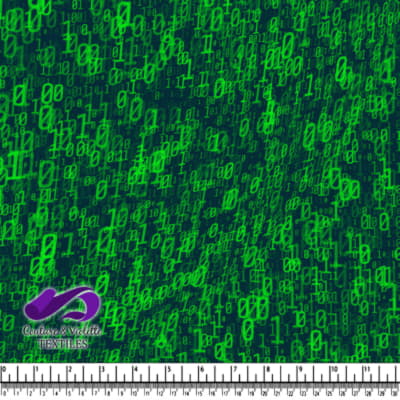 Abstract Digital Binary Code Background in Green Color