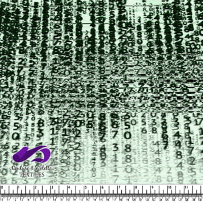 Motif Abstrait de Code Numérique sur Fond Texturé Vert
