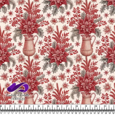 Vintage style Christmas poinsettia floral arrangement