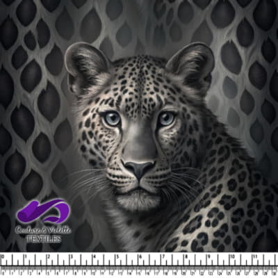 Leopard with piercing eyes against a dark background