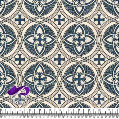 Floral pattern with interlocking circles and crosses