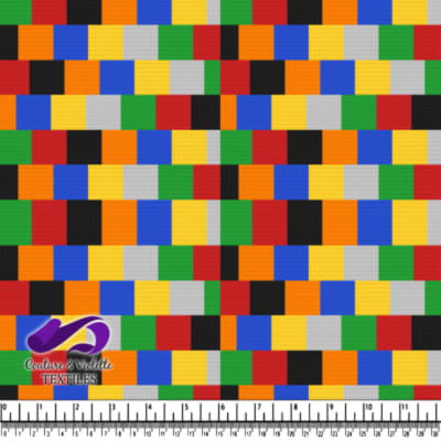 Colorful interlocking building blocks pattern