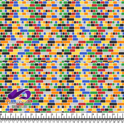 Colorful interlocking plastic building bricks pattern