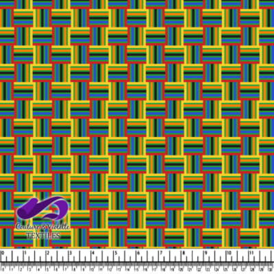 Colorful geometric woven pattern textile