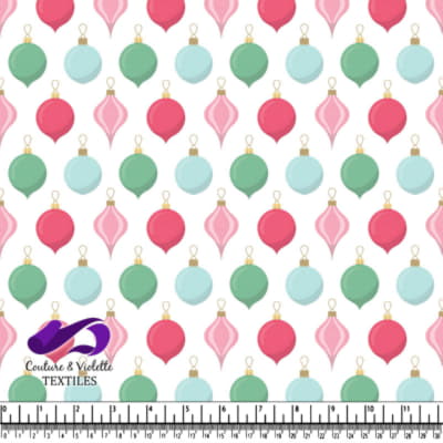 Pattern of colorful Christmas ornaments