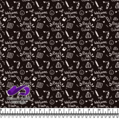 Black and white back to school themed doodle