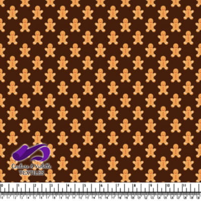 Smiling gingerbread men with red buttons