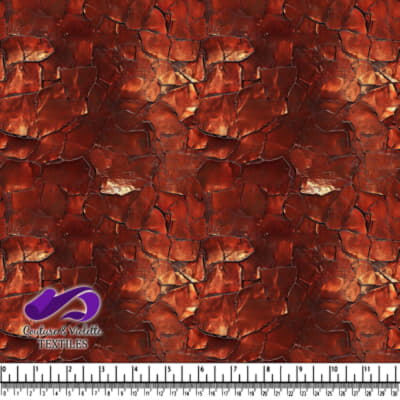 Cracked and weathered reddish brown