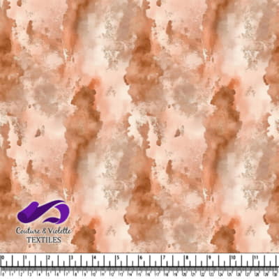 Soft brown and beige watercolor textured fabric pattern with subtle abstract splashes