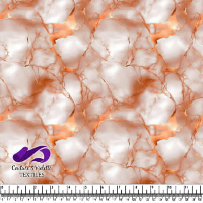 Soft peach and white marble pattern fabric