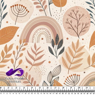 Autumn leaves and rainbows in warm earthy tones