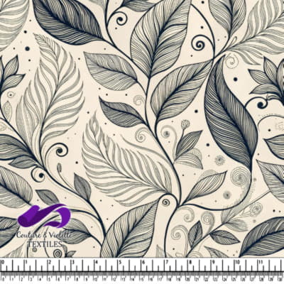 Botanical leaf pattern with swirling vine