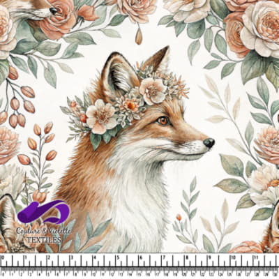 Floral Crown Surrounded by Soft Peach Roses and Greenery