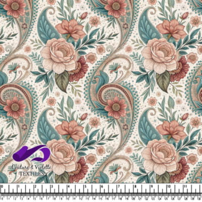 Vintage floral and paisley pattern